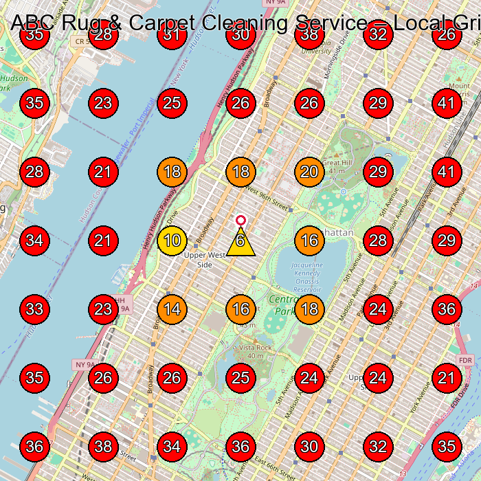 ABC Rug & Carpet Cleaning Service GeoGrid visibility map for Carpet Cleaning Service in None